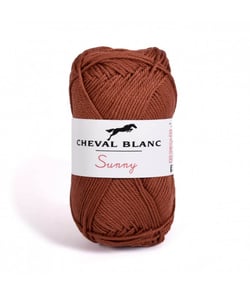 Pelote de coton à tricoter SUNNY UNI - Cheval blanc - PPSC 151 Marron