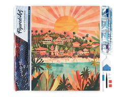 Diamond Painting Broderie Diamant Figured’Art 40x50cm toile entière roulée avec diamants carrés - Lever de soleil à Bali