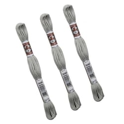 Lot de 3 échevettes 10m DMC Fil retors mat canevas tapisserie 100% coton gris clair 2415