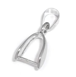 15 BELIERES ATTACHE PENDENTIF metal argente clair 6 x 19 mm - creation bijoux perles