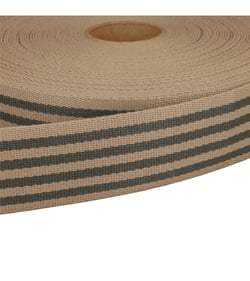 Bobine 20m sangle stripe bicolore 40mm grisclair