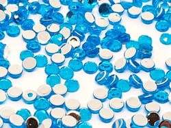 300 Perles Strass Cabochon Rond Strass Bleu 3 mm Acrylique à coller - Dos Argenté