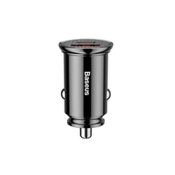 Baseus Chargeur voiture Allume-cigare 30W USB et USB-C Quick Charge Compact Noir