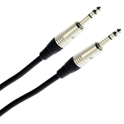Plugger Elite Câble stéréo guitare instrument 15m Jack TRS mâle 6,35mm / Jack TRS mâle 6,35mm. Connecteurs Neutrik. Compatible ampli, basse, guitare, haut-parleur, appareil DJ, synthétiseur et autres