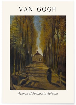 Affiche Van Gogh - Avenue of Poplars in Autumn | A3 : 29,7x42cm