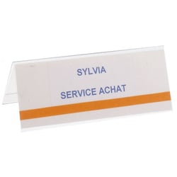 Boite de 50 badges pour chevalet porte nom 120 x 45mm Transparent Wonday