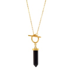 Collier Pendule Obsidienne noire - Omsaé