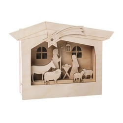 Crèche DIY en bois à monter soi-même 24 x 24 x 6,3 cm