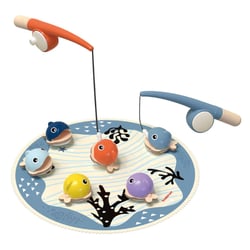 Attrape les Poissons - TOP BRIGHT - 6 Poissons Magnétiques - 2 Cannes à Pêche - Tapis en Tissu