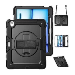 Étui/Coque antichoc - JUSTIN - iPad Air 13 - Protège-écran - Sangle - Noir