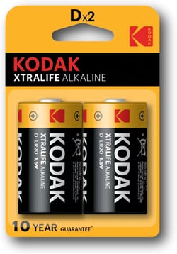 KODAK - Piles - XTRALIFE Alcaline - D / LR20 - pack de 2