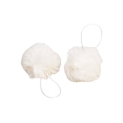 Pompon fourrure artificielle 50x60mm blanc