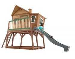 AXI Maisonnette MAX Brun Vert avec toboggan et bac à sable - Axi House