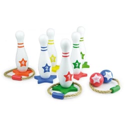 Set de jeux 2 en 1 : quilles et anneaux - vilac - 4003 - jeu plein air bois