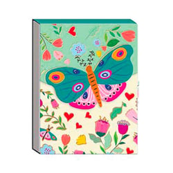 Carnet de notes Papillon - Format pocket - Fermeture aimanté - 75 feuilles - Hirondelles & Cie