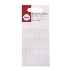 Demi-perles en plastique, autocollants, 3 mm, 120 pces, blanc