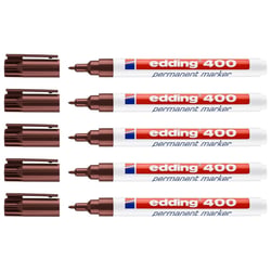 Marqueur permanent pointe fine - EDDING - Marron - Lot de 5