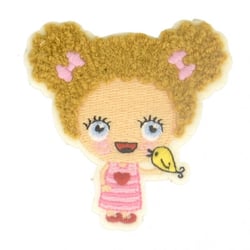 Ecusson thermocollant petite fille oiseau 5,5 cm x 5,5 cm