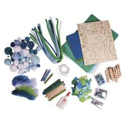 Mega boîte de bricolage Space 1.000 pièces, tons blanc / bleu / vert, boîte