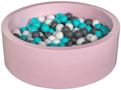 Piscine à balles Aire de jeu + 200 balles rose blanc,gris,turquoise - Velinda