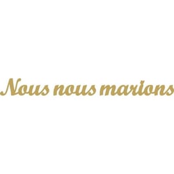 Planche de stickers peel off doré "Nous nous marions"