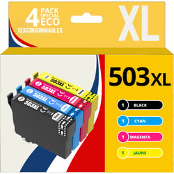 503XL - Pack 4 cartouches Epson 503 XL compatibles XP-5200 XP-5205 WF-2960DWF - 123CONSOMMABLES