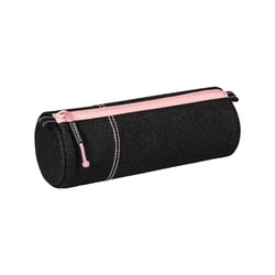 Grande trousse scolaire - Ronde - Noir avec paillettes - 22 x 8 cm - Brunnen