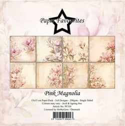 24 papiers scrapbooking 15 x 15 cm Paper Favourites PINK MAGNOLIA