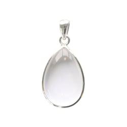 Pendentif Cristal de Roche Argent 925 Forme goutte Grand modèle - Omsaé