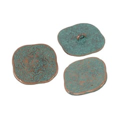 Bouton arabesque bleu canaries 30mm
