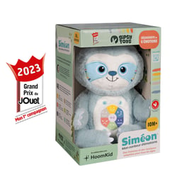 Peluche - Siméon, Mon Conteur d'Emotions - Peluche interactive musicale et conteuse d'histoires - 28 cm