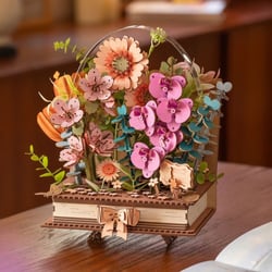 Puzzle 3D 552 pièces - Livre Fleurissant en Bois - Figured'Art