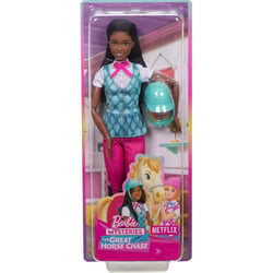 Coffret barbie cavalière poupée barbie + accessoires - collection centre équestre - poupée mannequin - mattel - hxj39