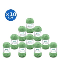 Lot de 10 pelotes COTTON QUICK UNI de Gründl – 500 g de coton mercerisé certifié Oeko-Tex 165 Vert