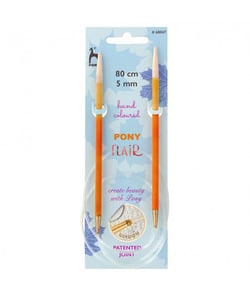 Aiguilles à tricoter circulaires fixes 80 cm Bois Flair Du N°3 au 10 - Pony taille n°5