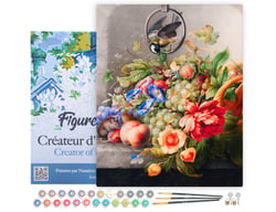 Peinture par Numéro Figured'Art avec Cadre - Fleurs et Fruits - Herman Henstenburgh - Loisir Créatif Numéro d'Art - 40x50cm toile tendue sur châssis