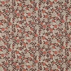 Tissu Jersey Coton côtelé Bio Petites fleurs sur fond Ecru