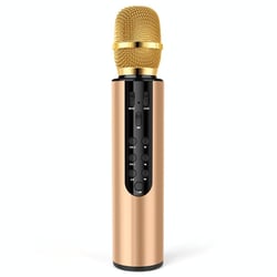 Microphone Bluetooth 5.0 Sans Fil Stéréo Or Pour Karaoké Avec Réduction De Bruit Or YONIS