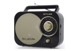 Radio portable Muse - Collection Vintage M-055 RB - Noir et Or - 18 x 13 x 8 cm - 0,63 kg