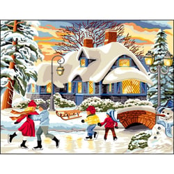 Princesse - Canevas antique Le conte d'hiver 50x65cm