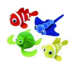 Kit enfant pompon amis de la mer : 4 personnages à créer soi-même