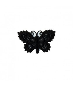 Ecussons Thermocollant Papillon Crochet 3 X 5 cm - Mediac Noir