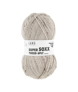 Pelote à tricoter SUPER SOXX TWEED 6 fils - 150 Gr - Lang Yarns : La laine robuste, chaude et élégante 26 Ecru
