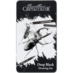 Coffret dessin - 10 pièces - Crayons Nero, Aqua Monolith, estompes et gomme - Cretacolor Deep Black