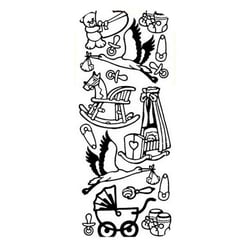 1 planche de stickers autocollants peel off doré ENFANT NAISSANCE 6402