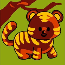 LUC - Kit canevas Soudan Tigre 20x20cm