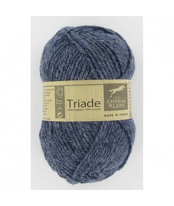 Pelote de laine et coton à tricoter TRIADE - Cheval Blanc 010 Bleu