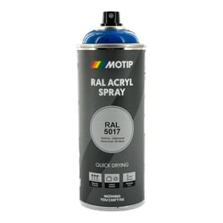 Spray de peinture - Bleu trafic - RAL 5017 - Brillant - Acrylique - Tous supports - MoTip - 400ml