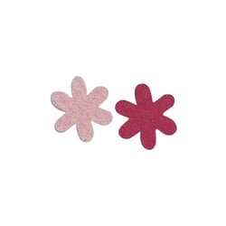 Fleur étoilée en feutrine, 3 cm, rose foncé / rose, 2  couleurs, 12 pces