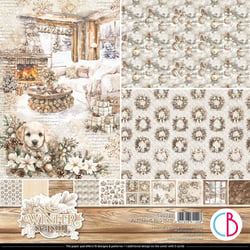 8 papiers scrapbooking carterie 30 x 30 cm Ciao Bella WINTER SEASON
